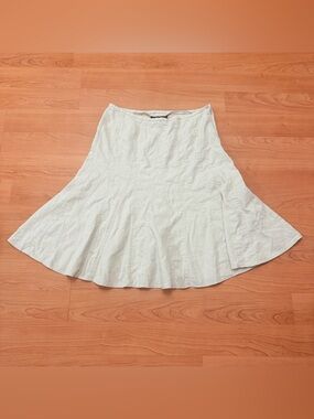 Larry Levine Linen Blend Midi Fit & Flare Skirt sz 14